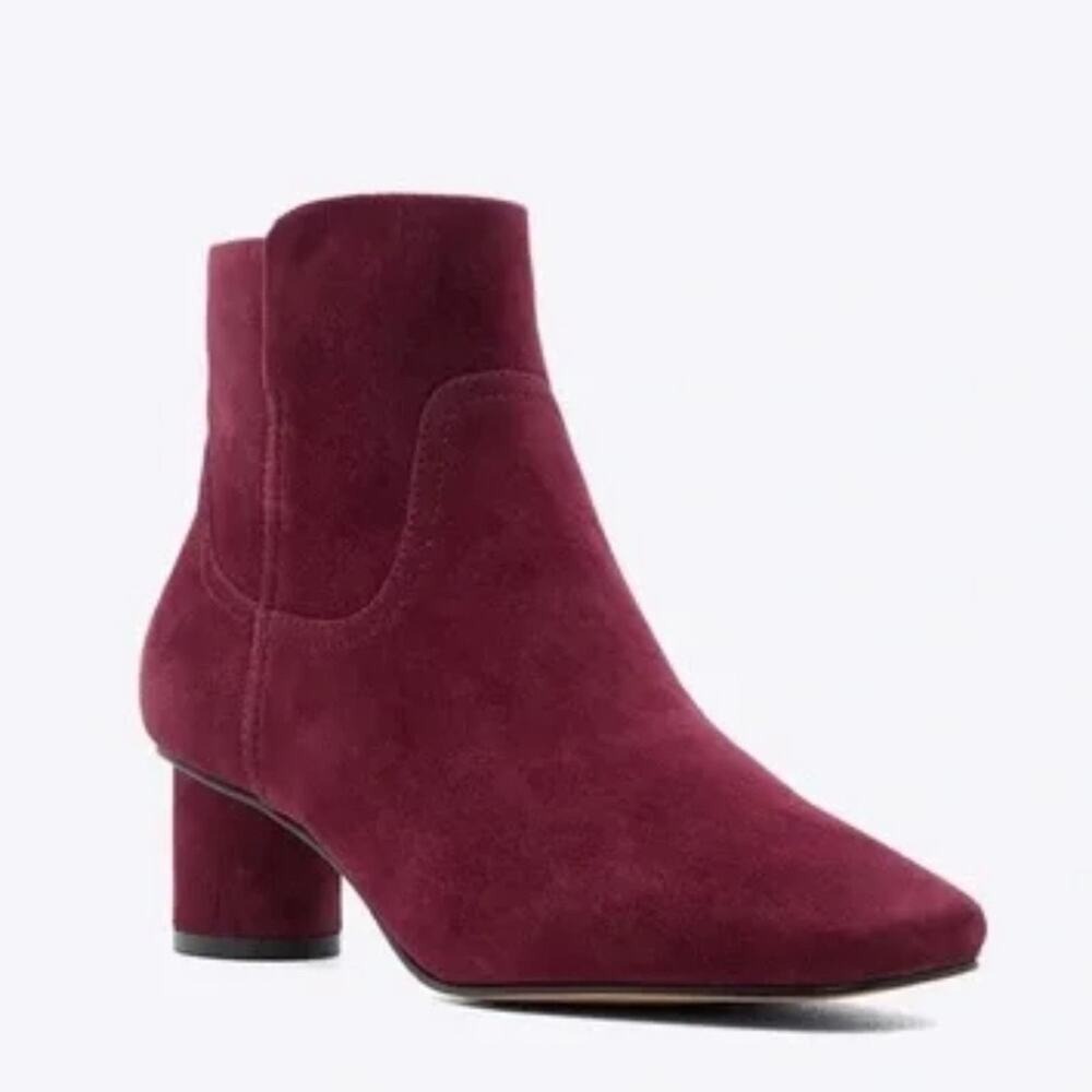 Draper James Bethany burgundy suede cone heel Booties boots Women's size 10 new!